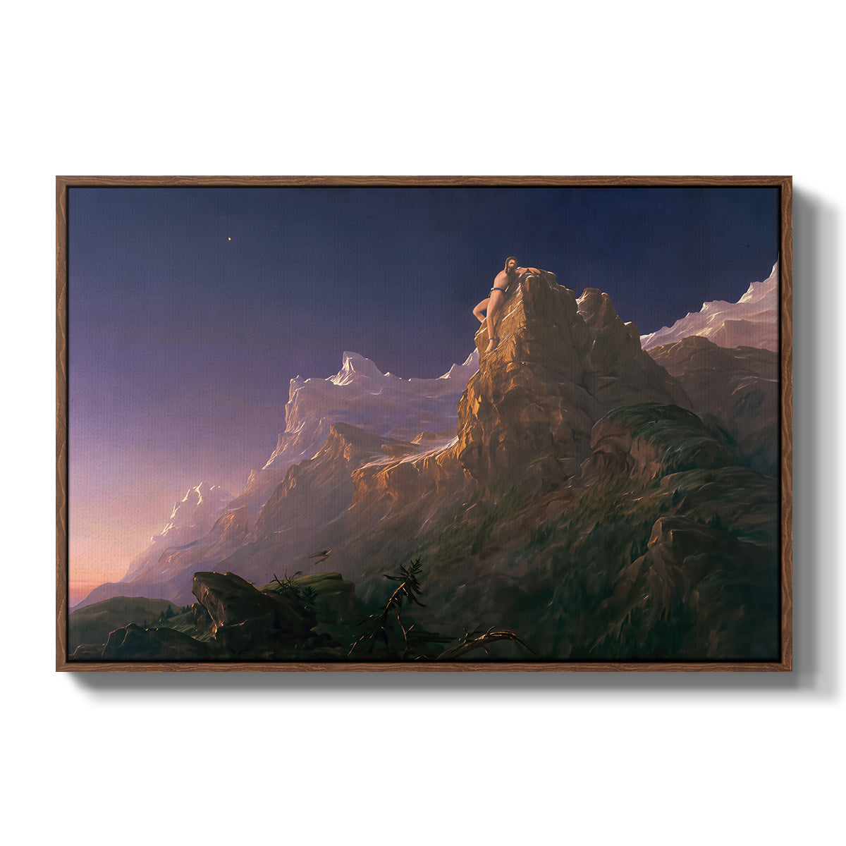 Prometheus Bound, 1847 - Floater Framed Canvas Print