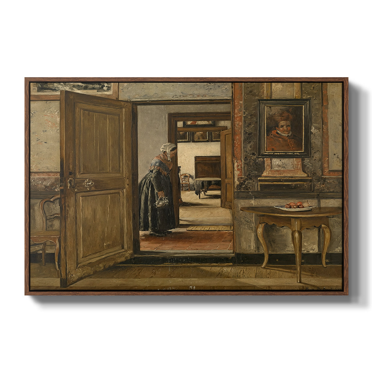 Interior of the Terninck Institution in Antwerp, 1884 - Floater Framed Canvas Print