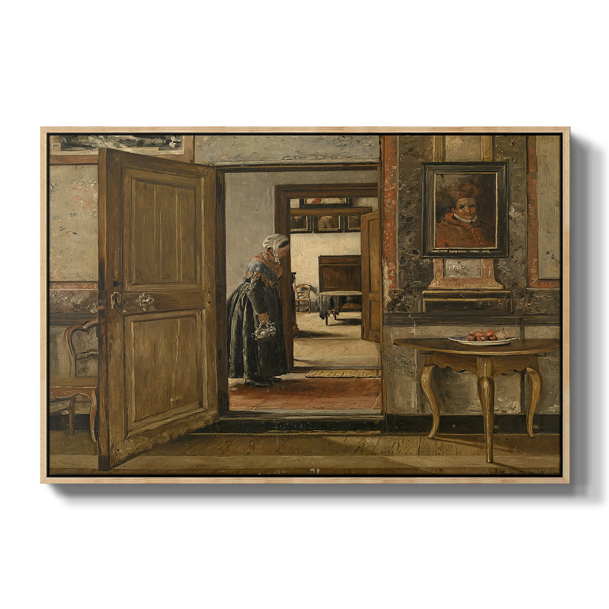 Interior of the Terninck Institution in Antwerp, 1884 - Floater Framed Canvas Print
