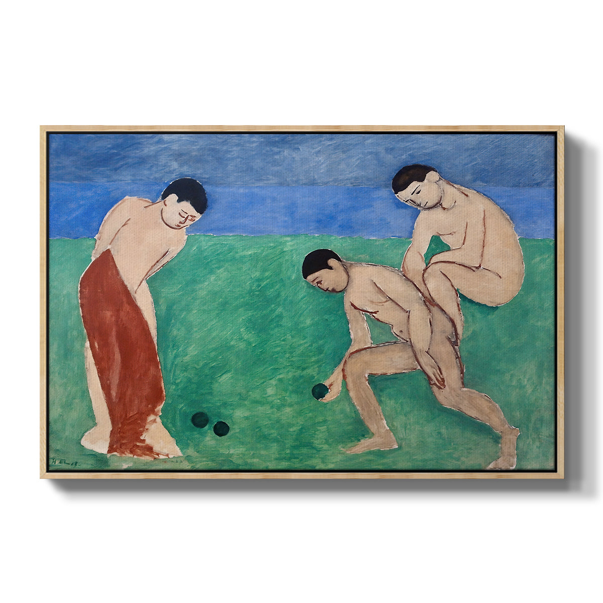 Game of Bowls, 1908 - Floater Framed Canvas Print