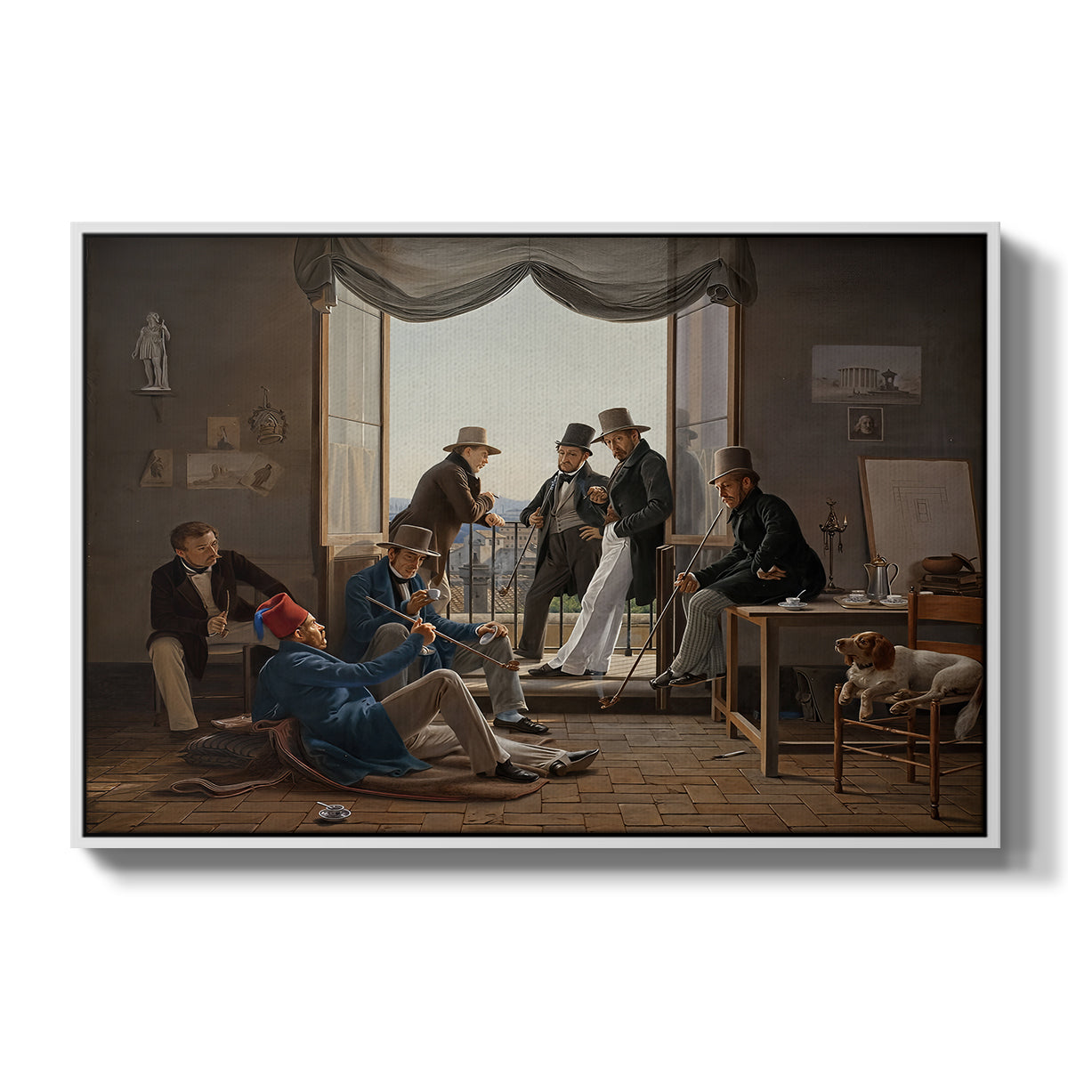 A Group of Danish Artists in Rome, 1837 - Floater Framed Canvas Print