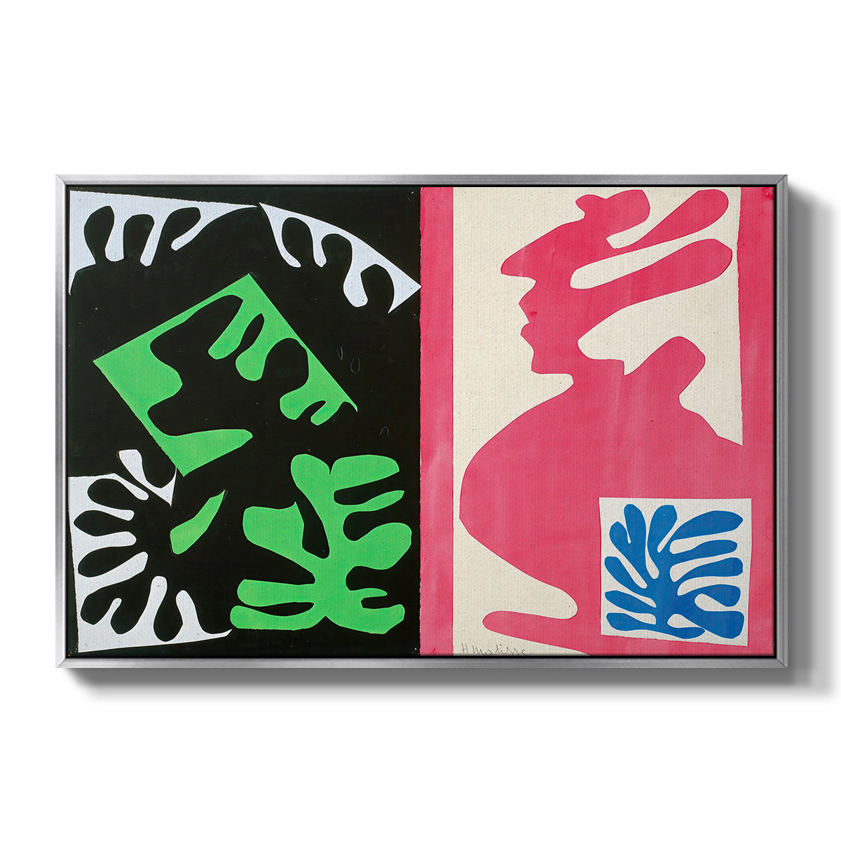 Composition, Black and Red, from Jazz, 1947 - Floater Framed Canvas Print