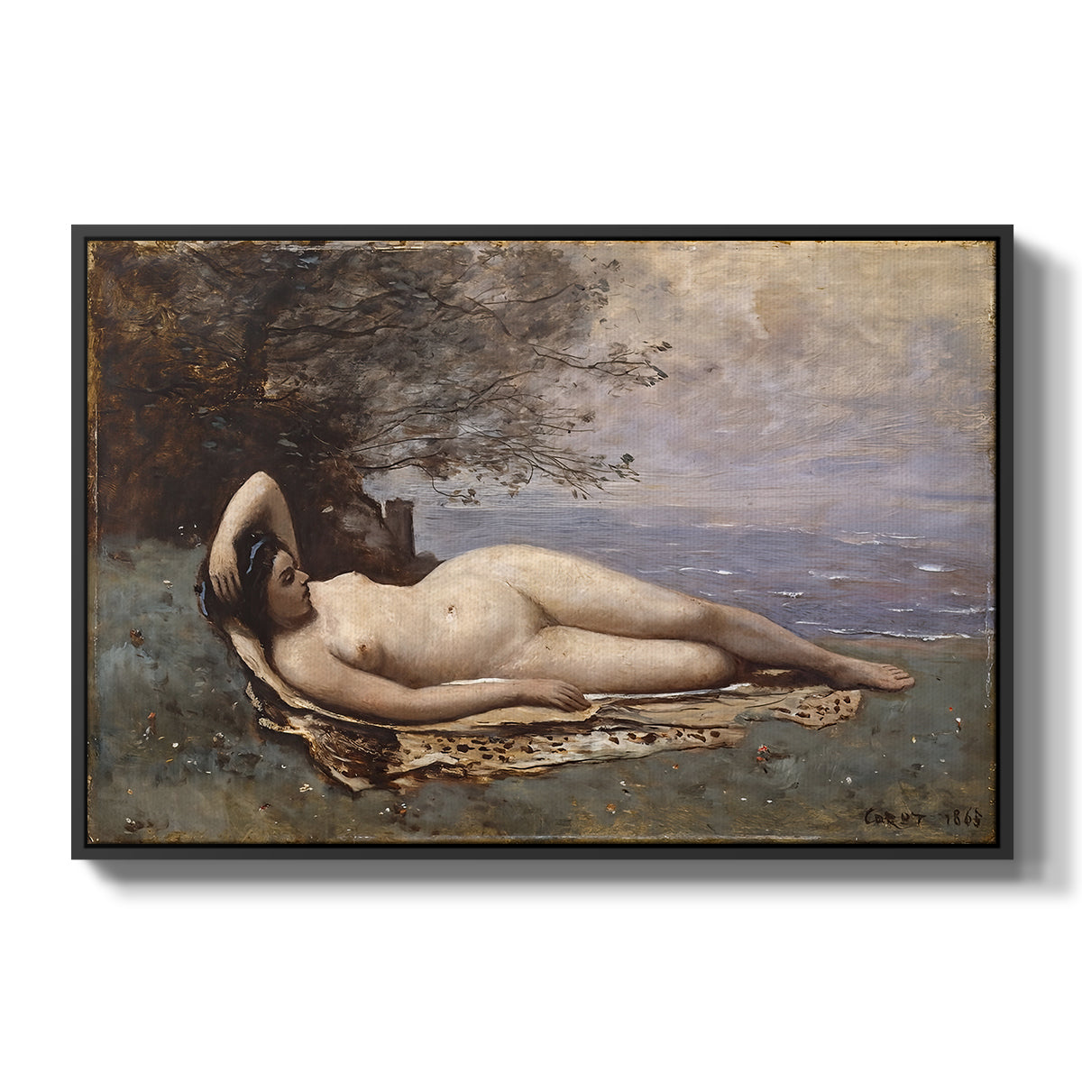 Bacchante by the Sea, 1865 - Floater Framed Canvas Print