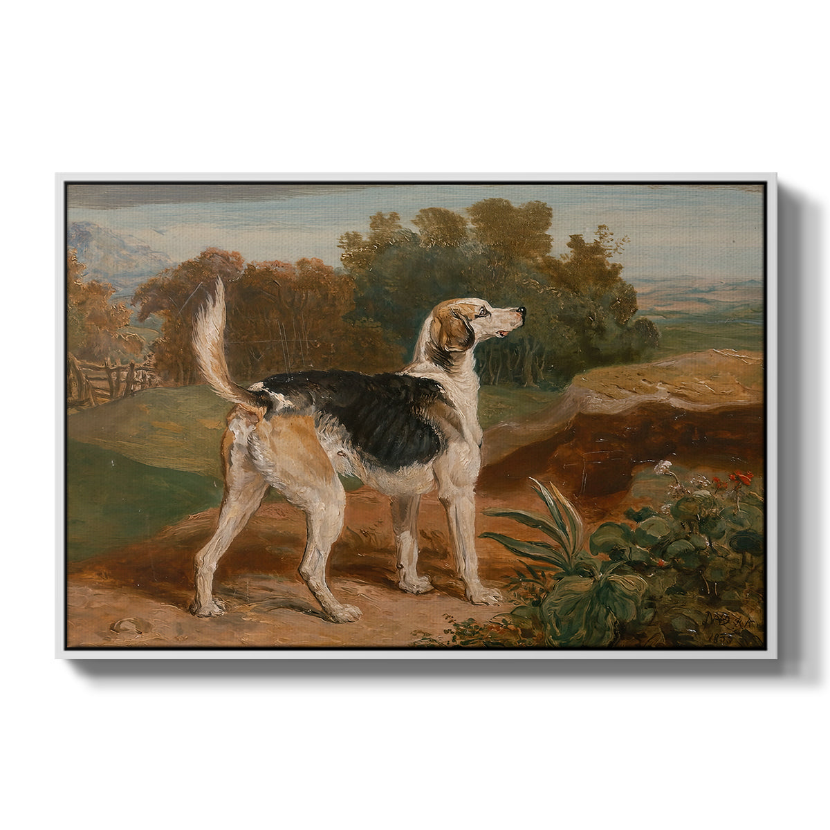 Ravager, One of the Lambton Hounds, 1835 - Floater Framed Canvas Print