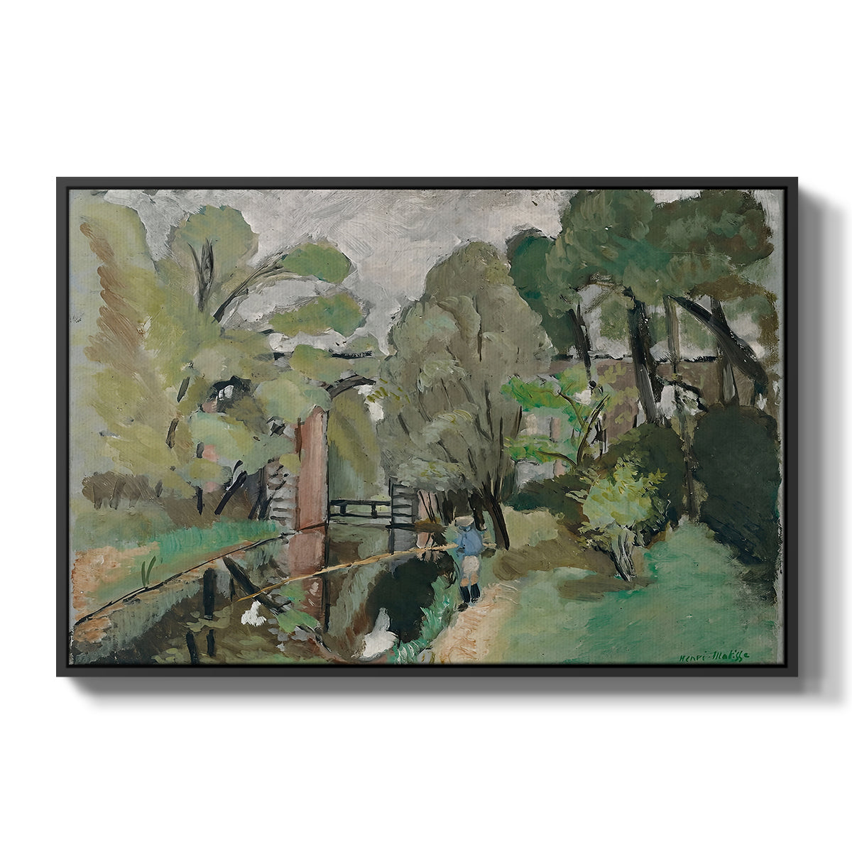 The Little Fisherman, Maintenon, 1918 - Floater Framed Canvas Print