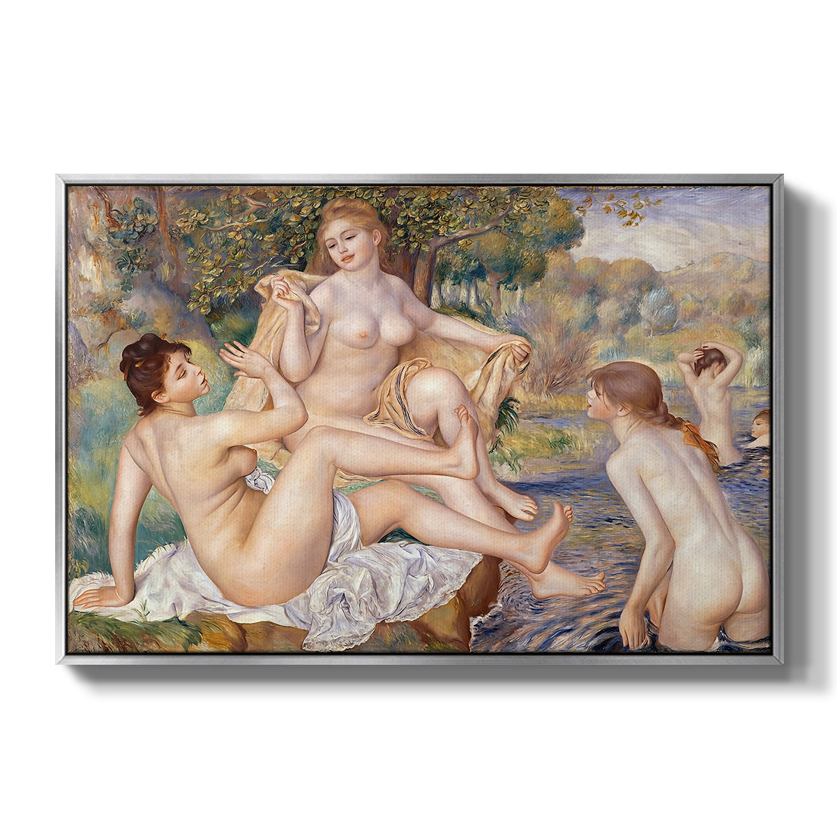 The Large Bathers, 1884-1887 - Floater Framed Canvas Print