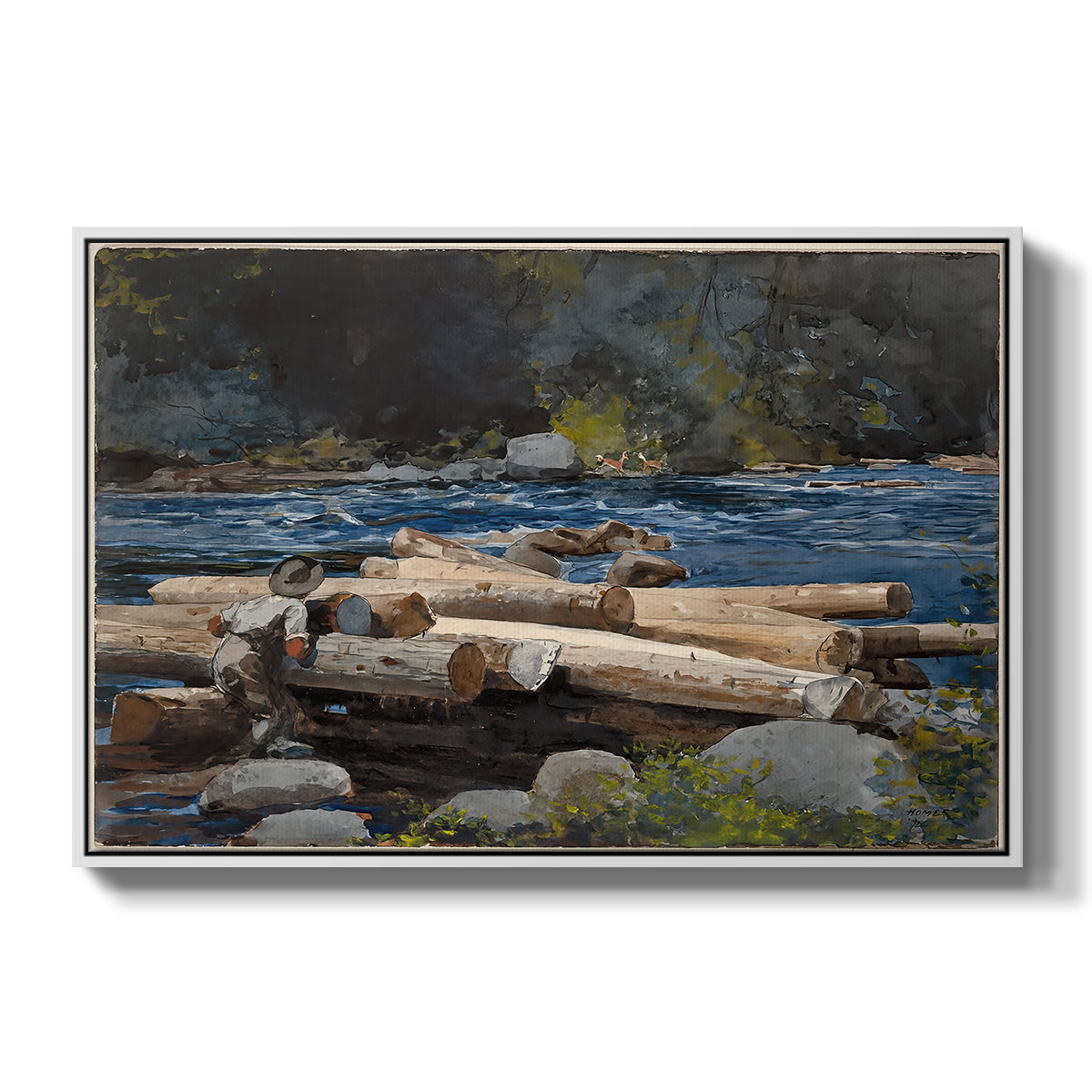 Hudson River, 1892 - Floater Framed Canvas Print