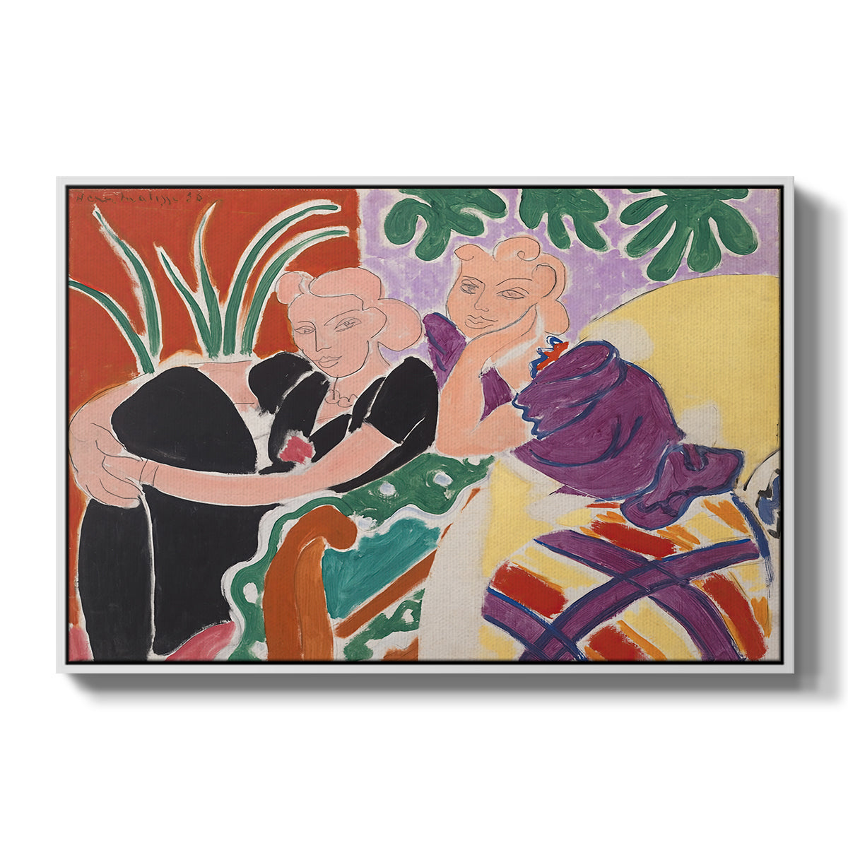 The Conversation, 1938 - Floater Framed Canvas Print