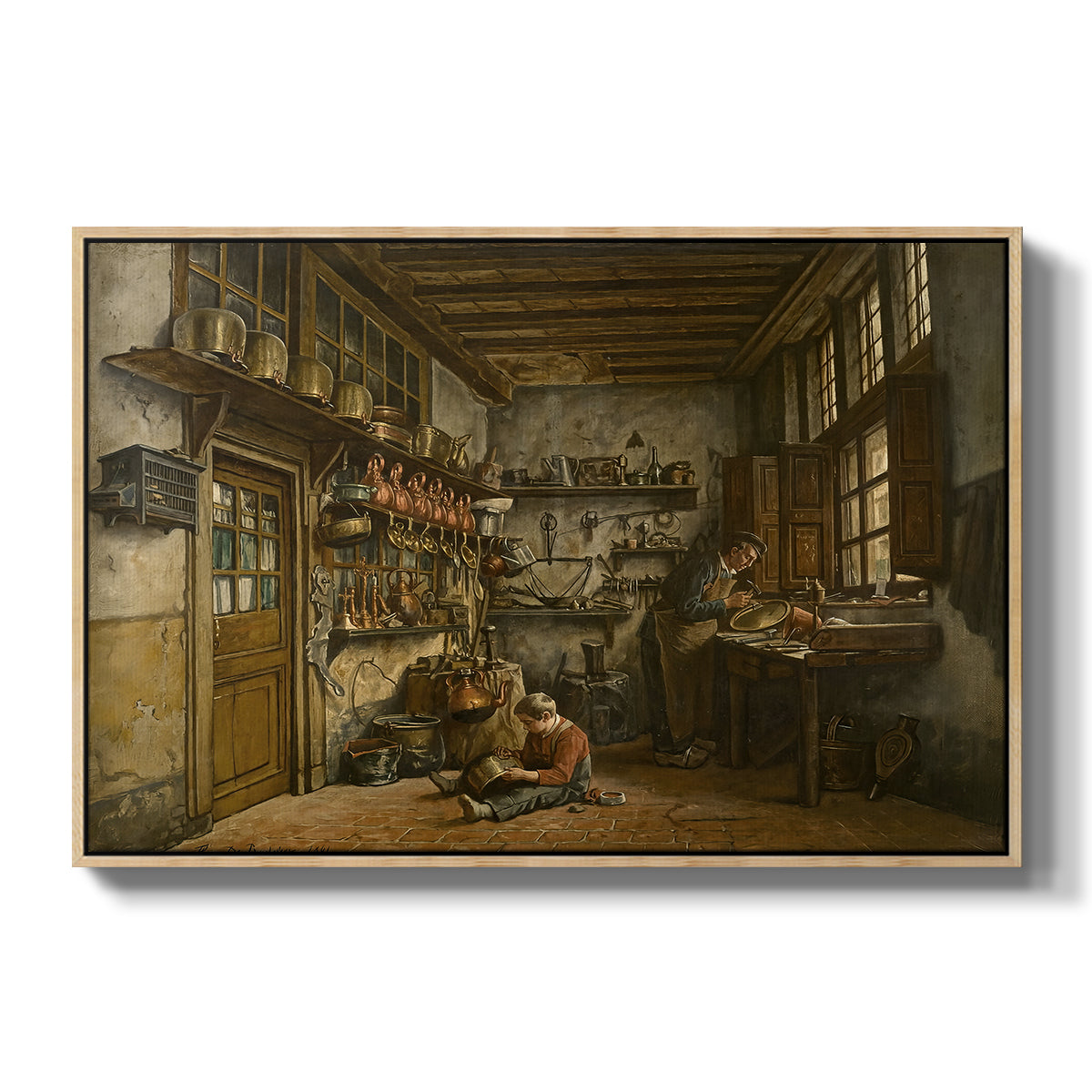 The Tinker, 1861 - Floater Framed Canvas Print