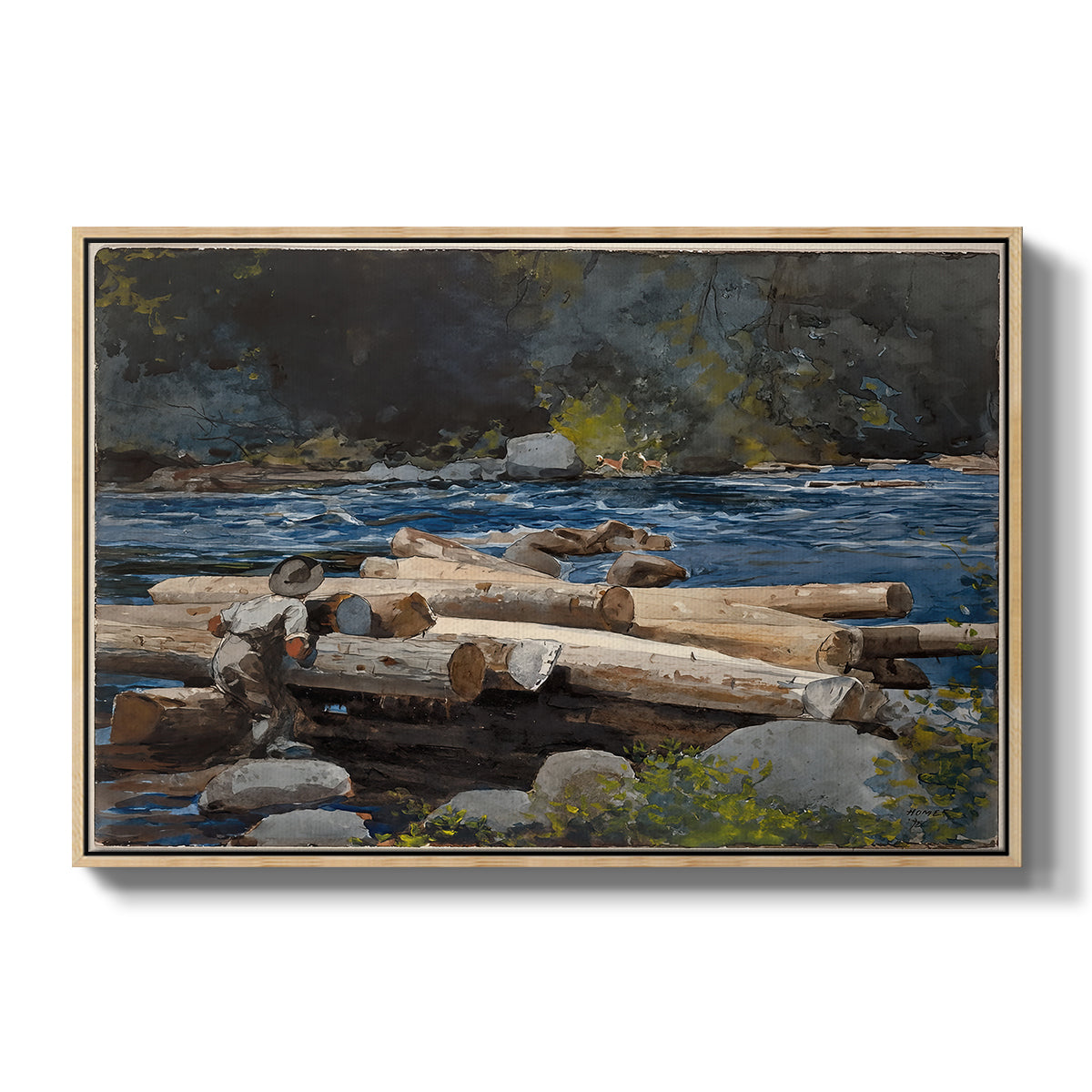 Hudson River, 1892 - Floater Framed Canvas Print