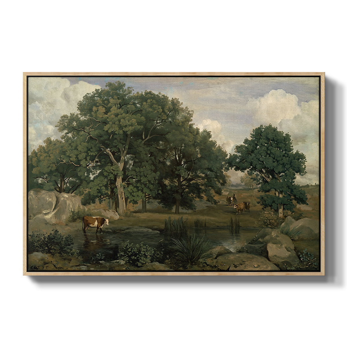 Forest of Fontainebleau, 1846 - Floater Framed Canvas Print