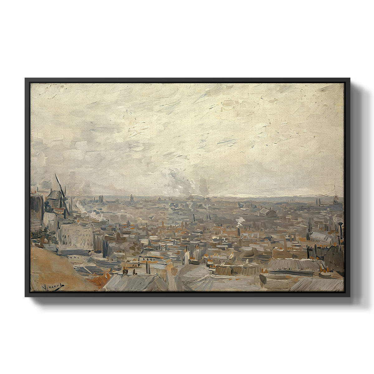 View from Montmartre, 1886 - Floater Framed Canvas Print