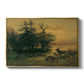 Wallowing Deer on the Shore of a Mountain Lake, c. 1850 - Floater Framed Canvas Print