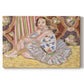 Canvas art print portraying a dancer figure posed in a decorative interior, set against a white background