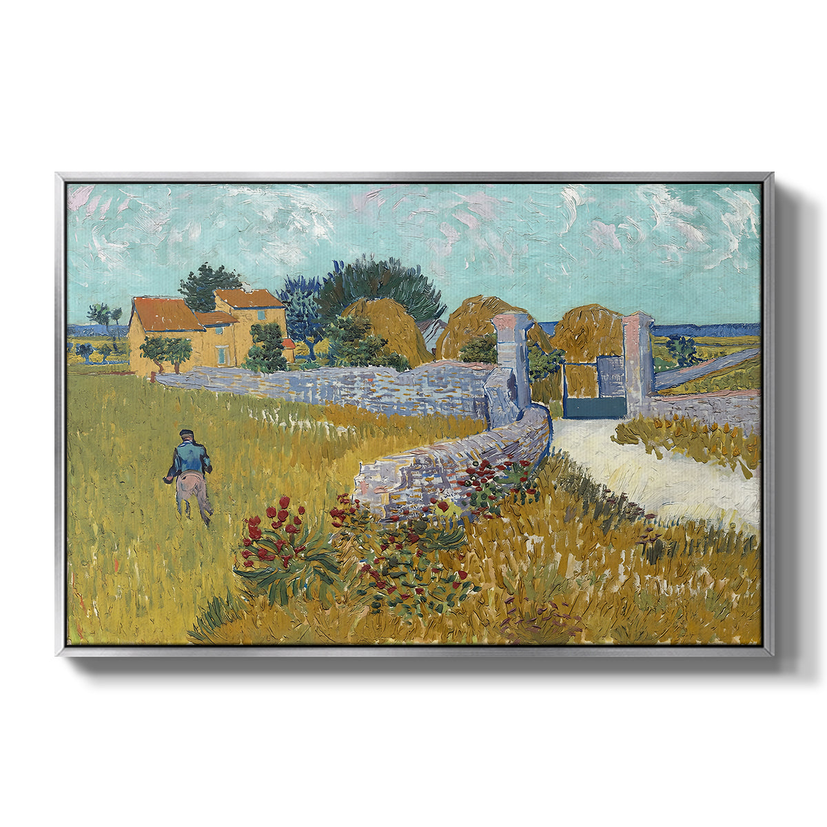 Farmhouse in Provence, 1888 - Floater Framed Canvas Print