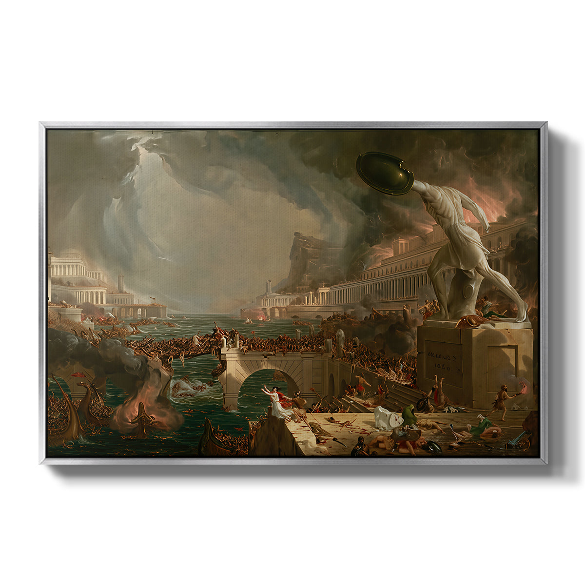 The Course of Empire: Destruction, 1836 - Floater Framed Canvas Print
