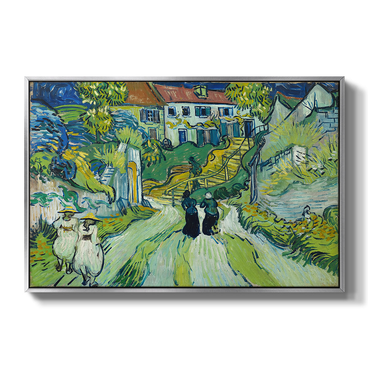 Stairway at Auvers, 1890 - Floater Framed Canvas Print