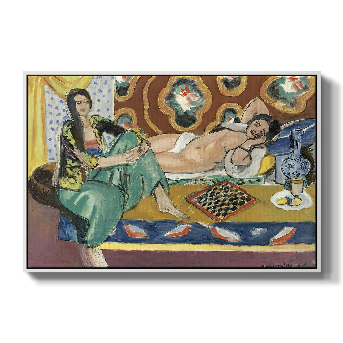 Odalisques Playing Checkers (Odalisques jouant aux dames), 1928 - Floater Framed Canvas Print