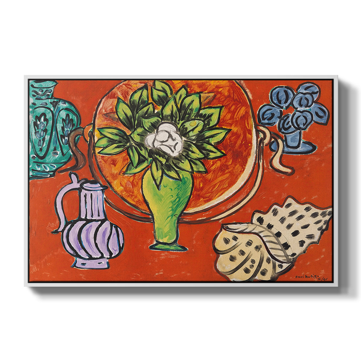 Still Life with a Magnolia (Nature morte au magnolia), 1941 - Floater Framed Canvas Print