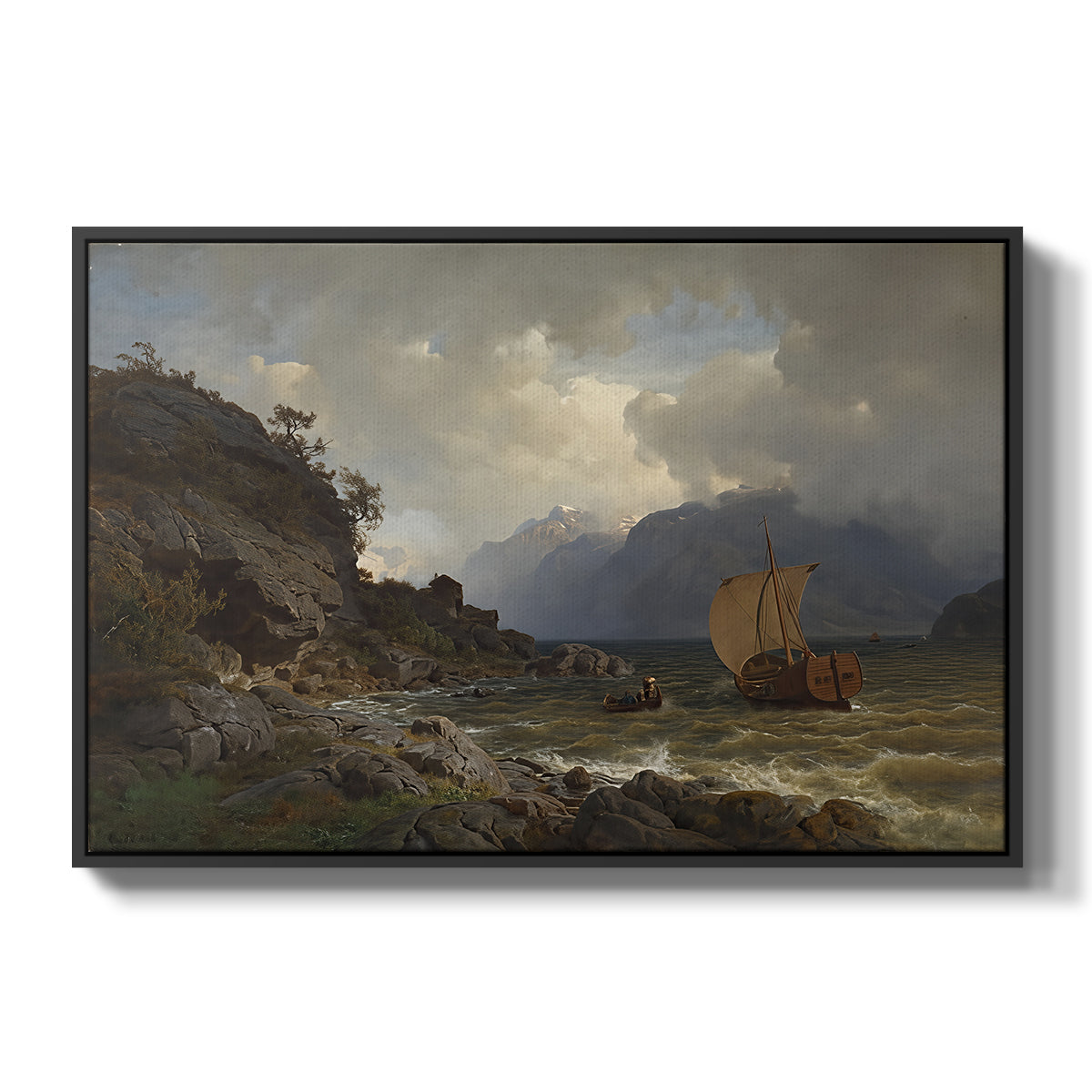 From the Western Coast of Norway, 1862 - Floater Framed Canvas Print