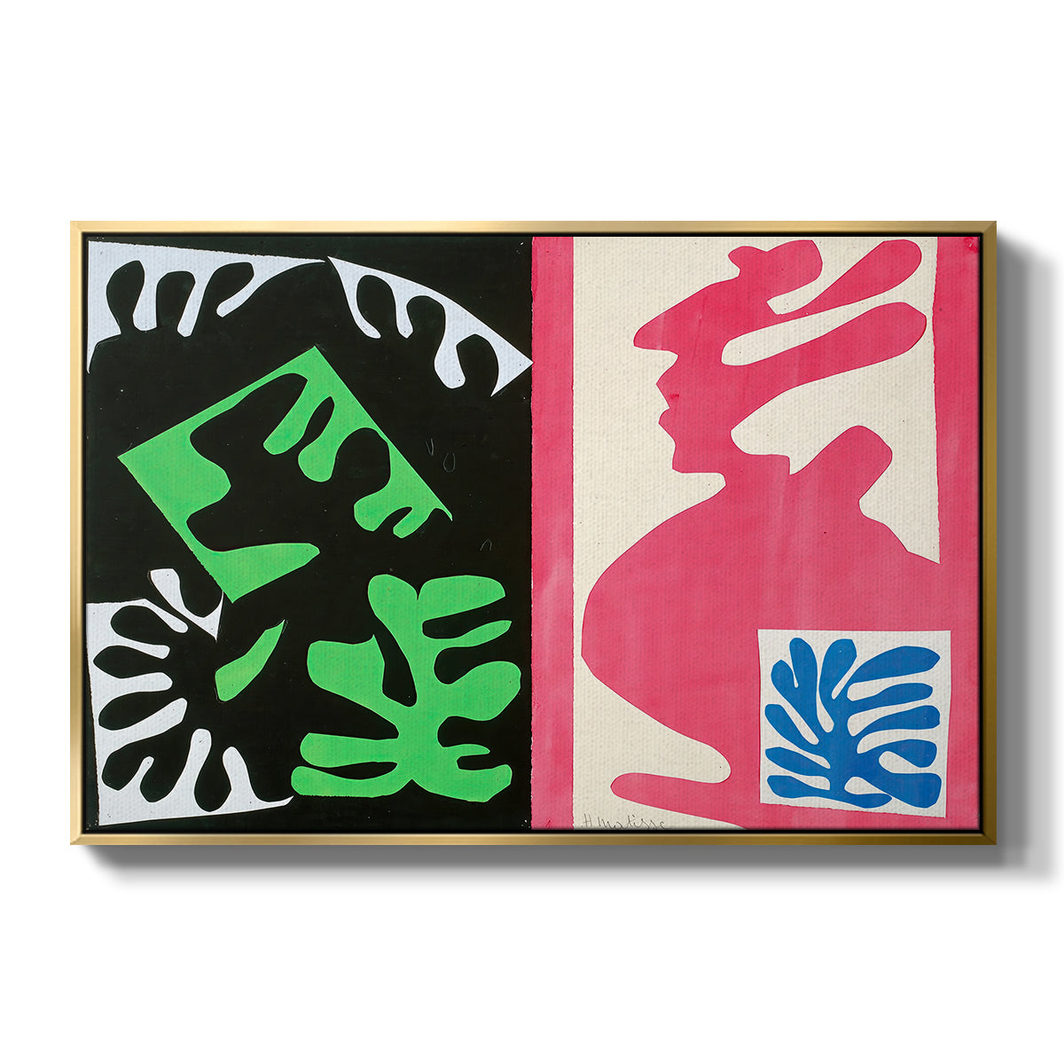 Composition, Black and Red, from Jazz, 1947 - Floater Framed Canvas Print