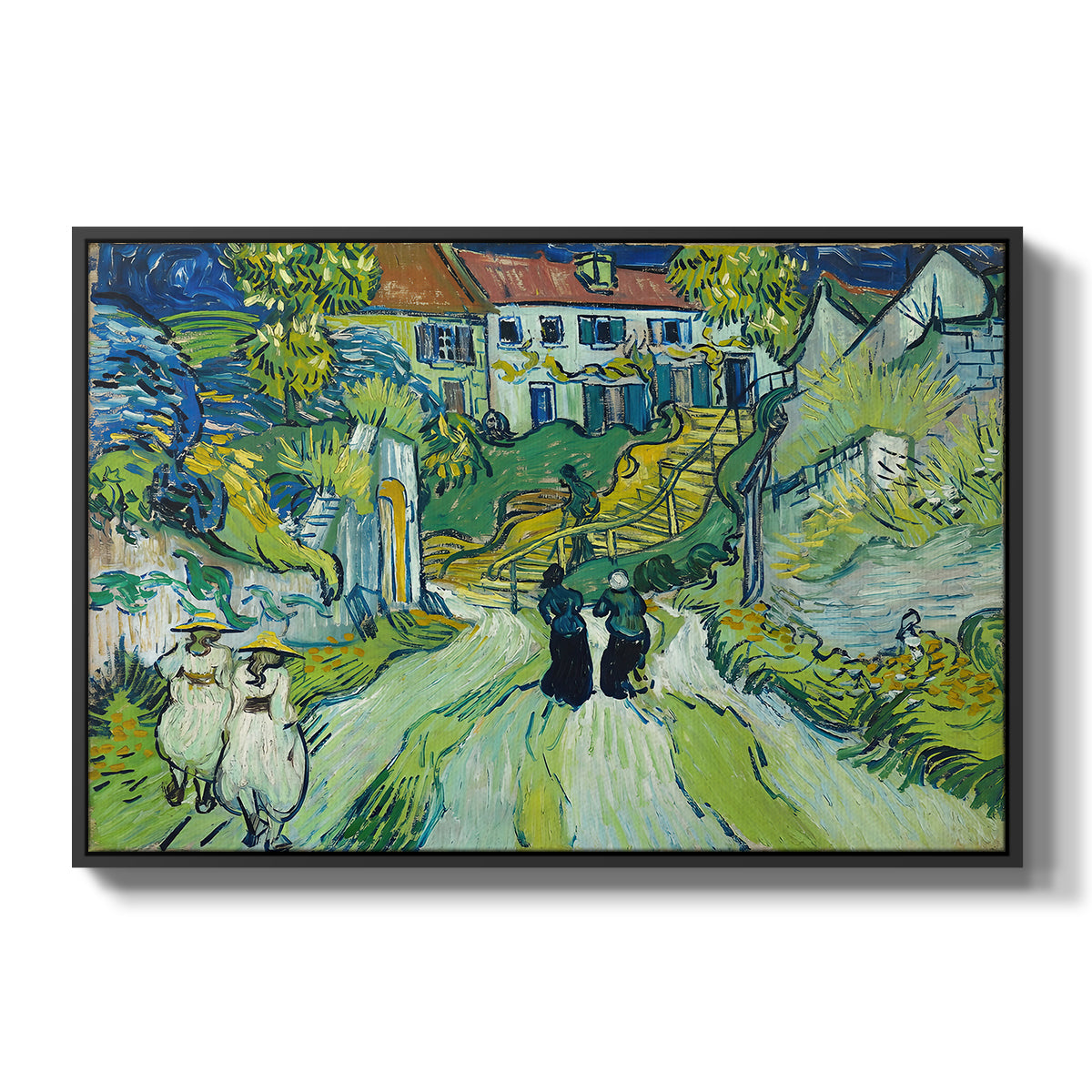 Stairway at Auvers, 1890 - Floater Framed Canvas Print