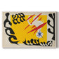 Canvas art print portraying an abstract cut-out composition suggesting an elephant, set against a white background