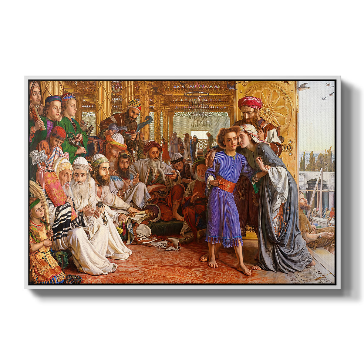 The Finding of the Saviour in the Temple, 1854-1860 - Floater Framed Canvas Print