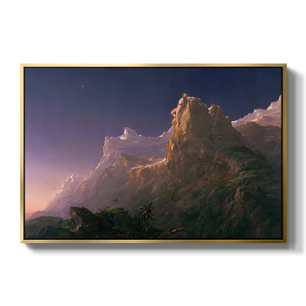 Prometheus Bound, 1847 - Floater Framed Canvas Print