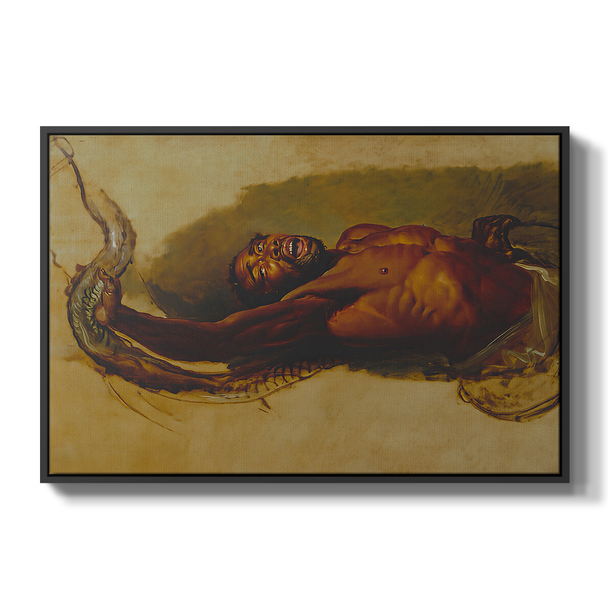 Man Struggling with a Boa Constrictor, c. 1803 - Floater Framed Canvas Print