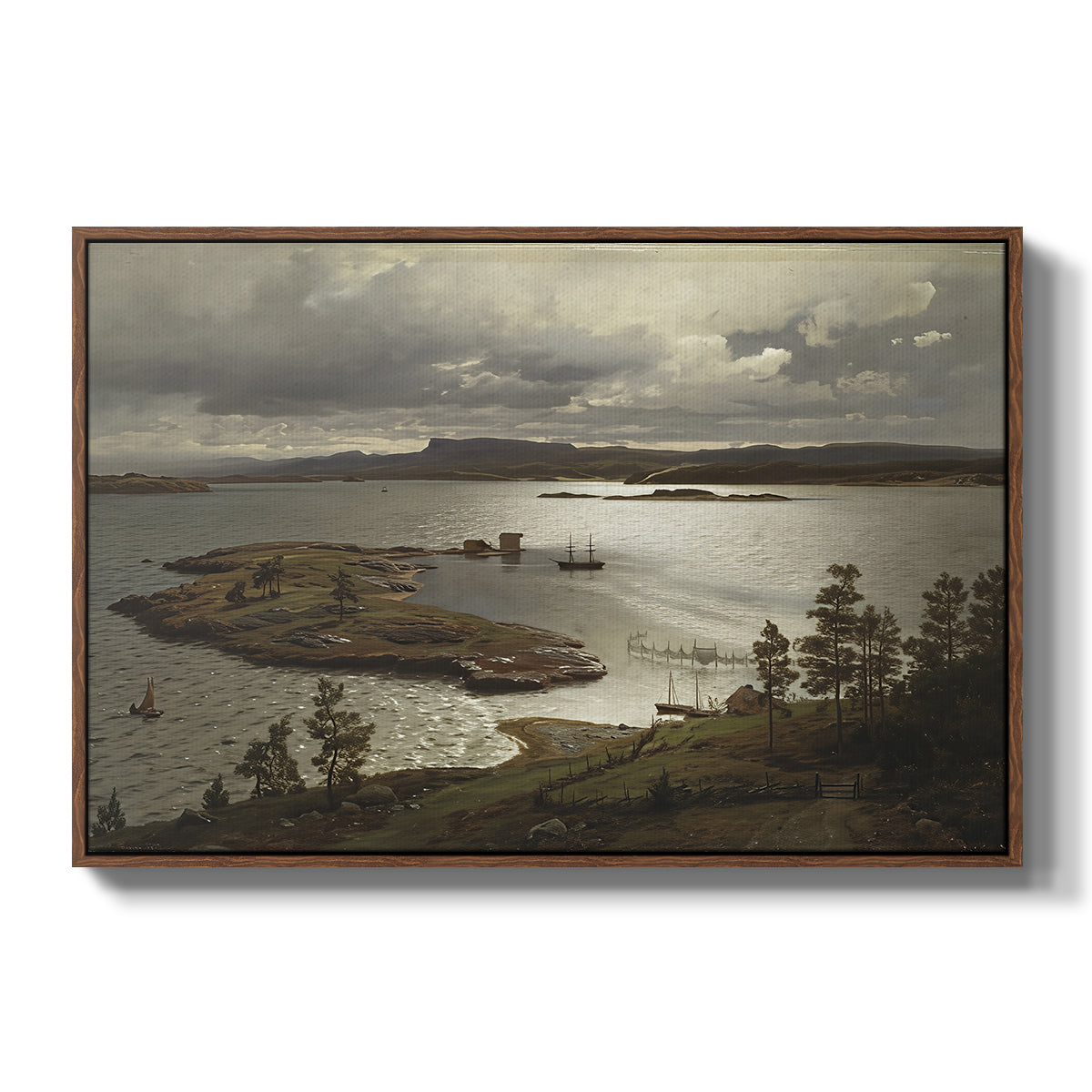 The Fjord at Sandviken (Sandviksfjorden), 1879 - Floater Framed Canvas Print