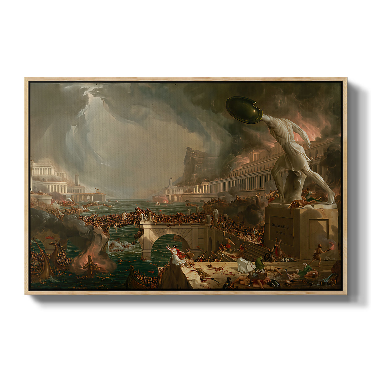 The Course of Empire: Destruction, 1836 - Floater Framed Canvas Print