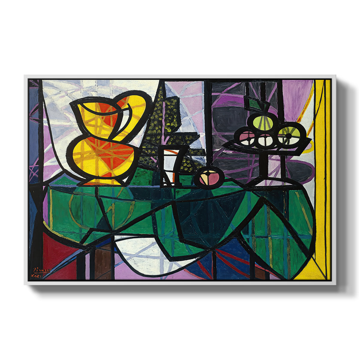 Pitcher and Bowl of Fruit, 1931 - Floater Framed Canvas Print