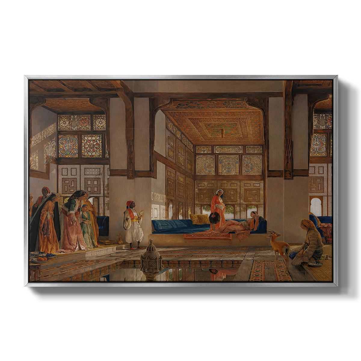A Lady Receiving Visitors (The Reception), 1873 - Floater Framed Canvas Print
