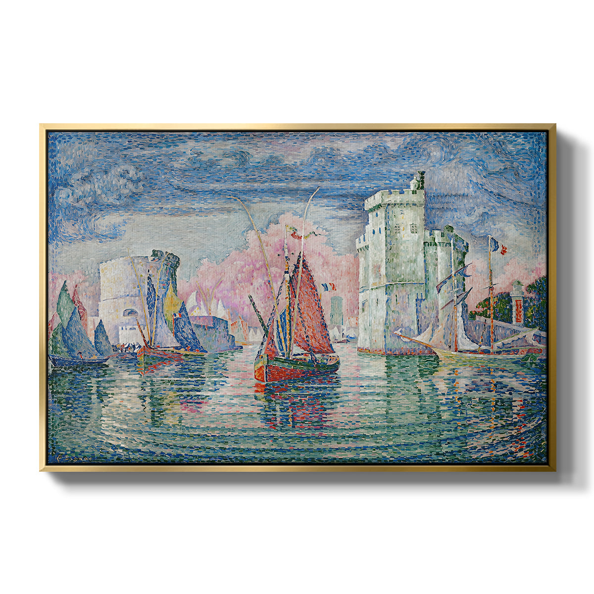 Entrance to the Port of La Rochelle, 1921 - Floater Framed Canvas Print