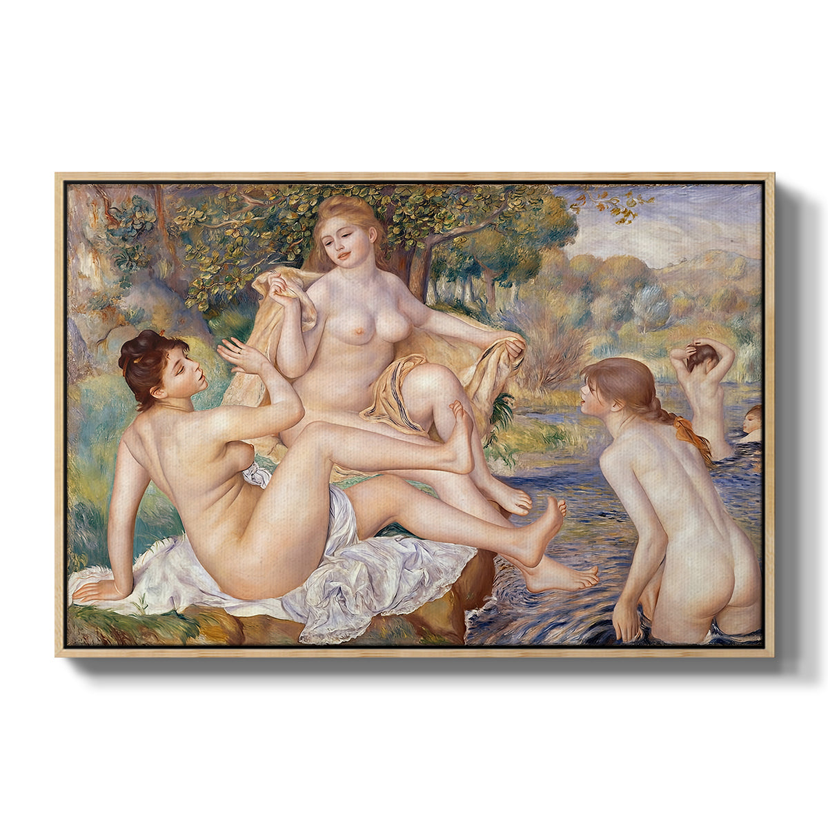 The Large Bathers, 1884-1887 - Floater Framed Canvas Print