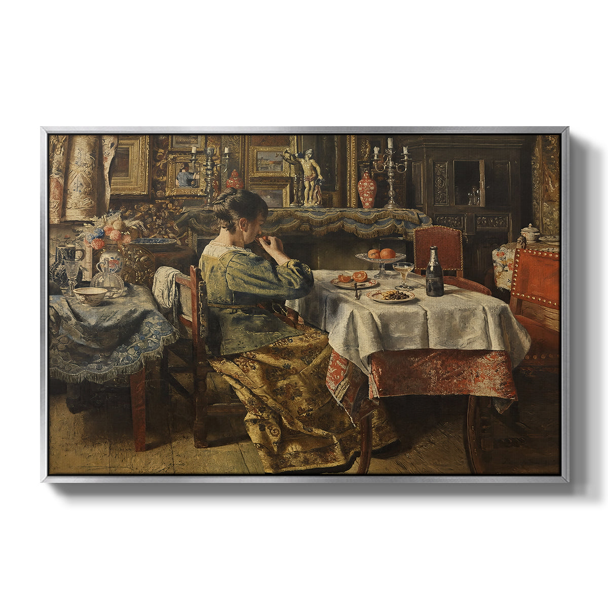 The Meal (De maaltijd), c. 1885 - Floater Framed Canvas Print