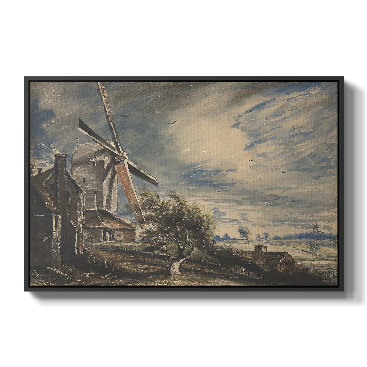 A Mill Near Colchester, c. 1833 - Floater Framed Canvas Print