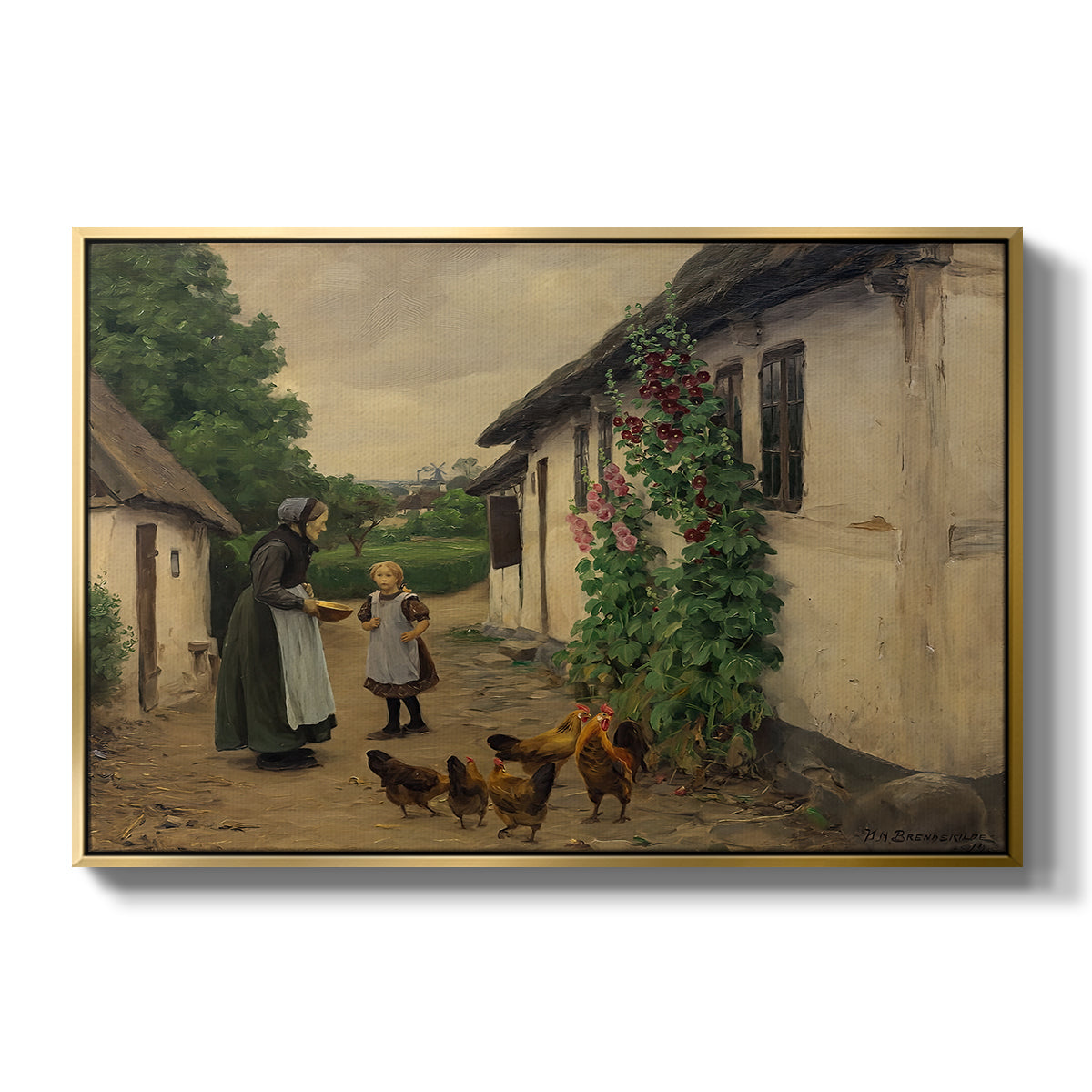 Visit to Grandmother, 1914 - Floater Framed Canvas Print