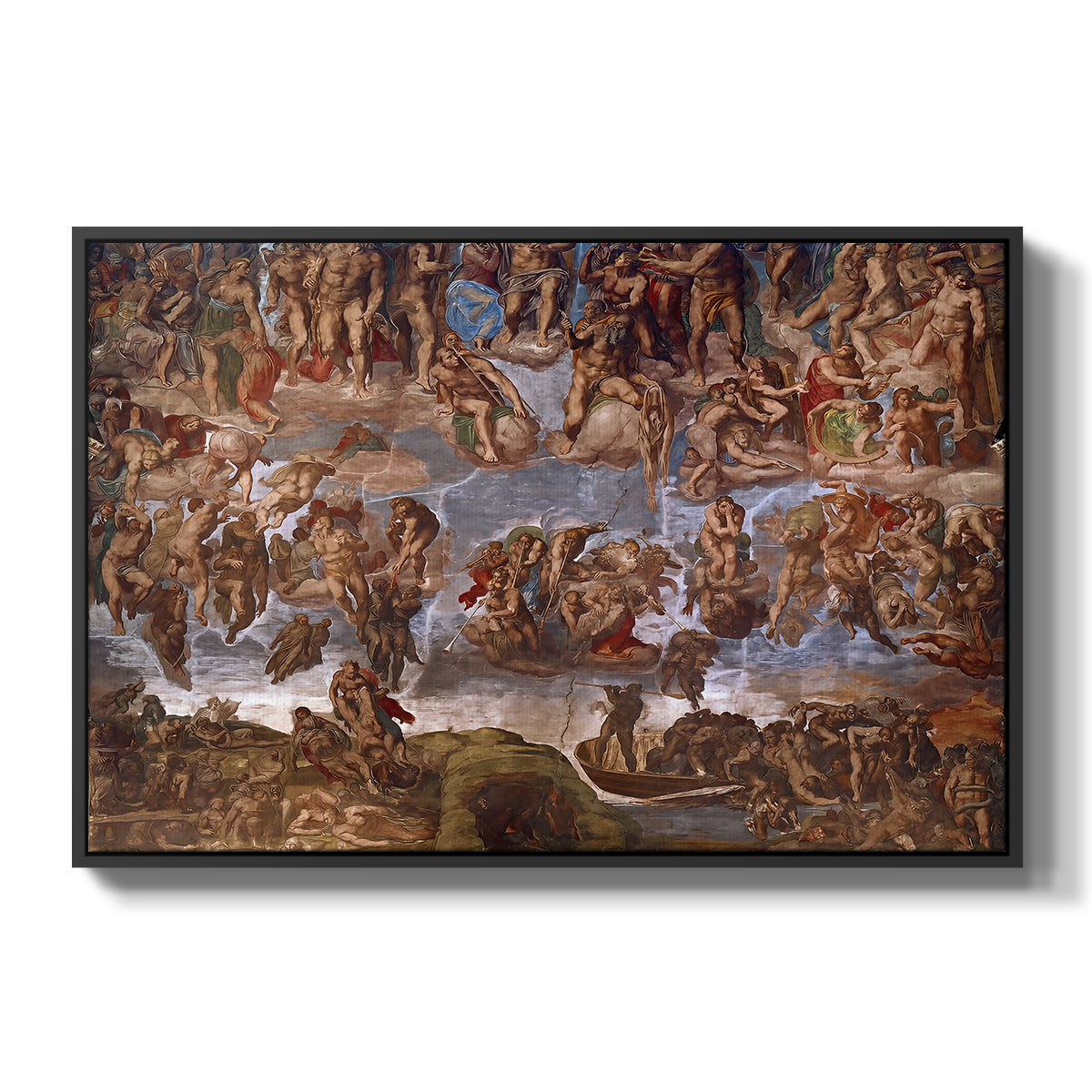 The Last Judgment (Charon's Boat and the Damned), 1536-1541 - Floater Framed Canvas Print