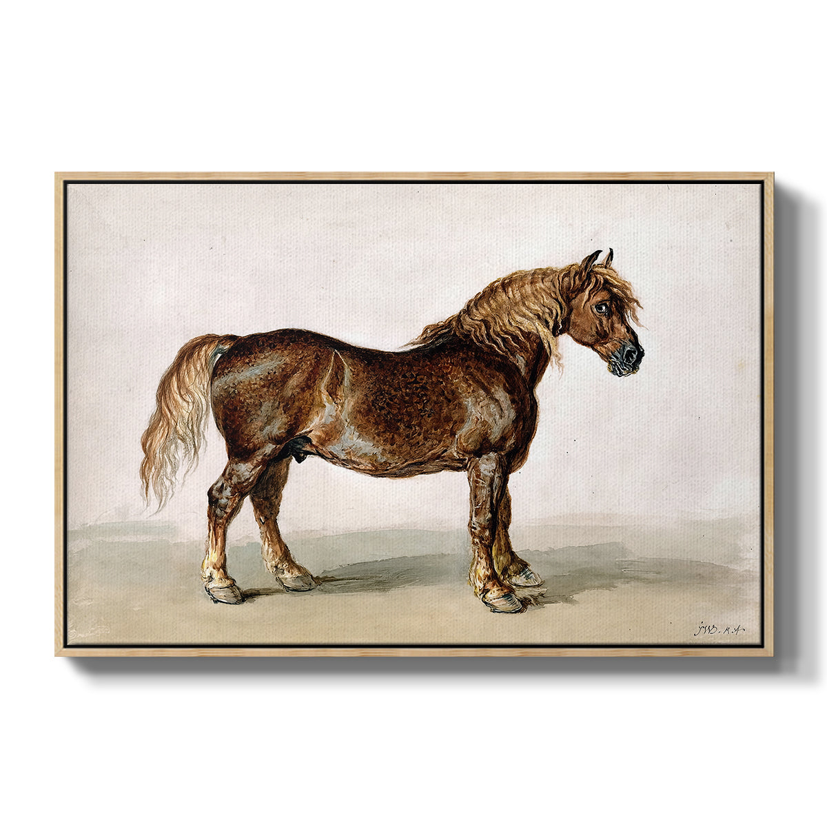A Cart-Horse - Floater Framed Canvas Print