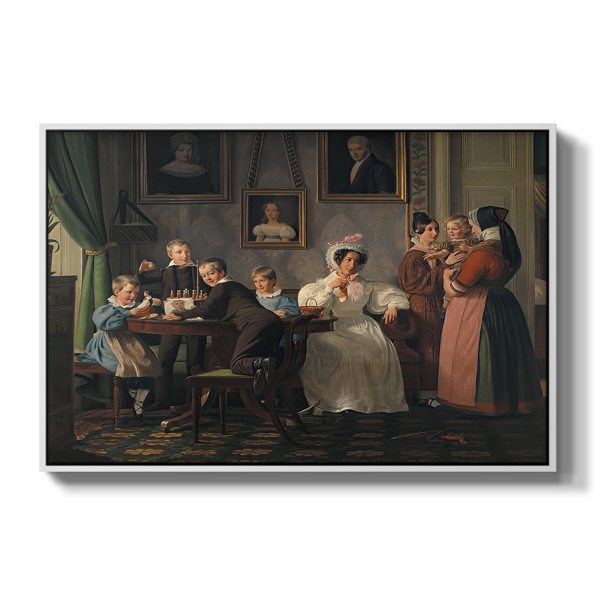 The Waagepetersen Family, 1836 - Floater Framed Canvas Print