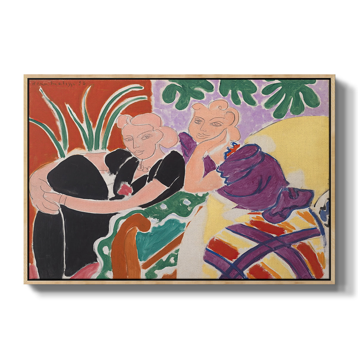 The Conversation, 1938 - Floater Framed Canvas Print