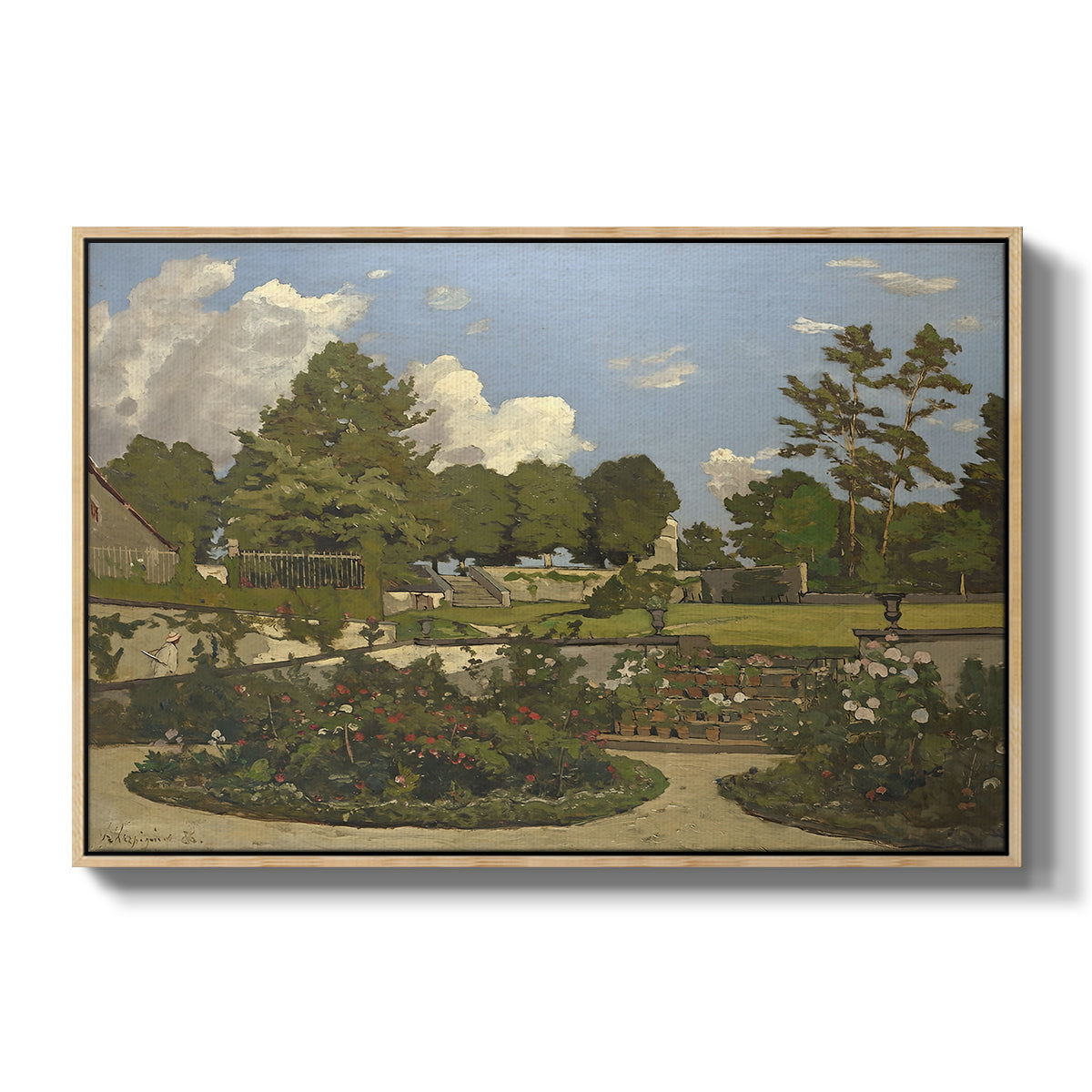 The Painter's Garden at Saint-Privé, 1886 - Floater Framed Canvas Print