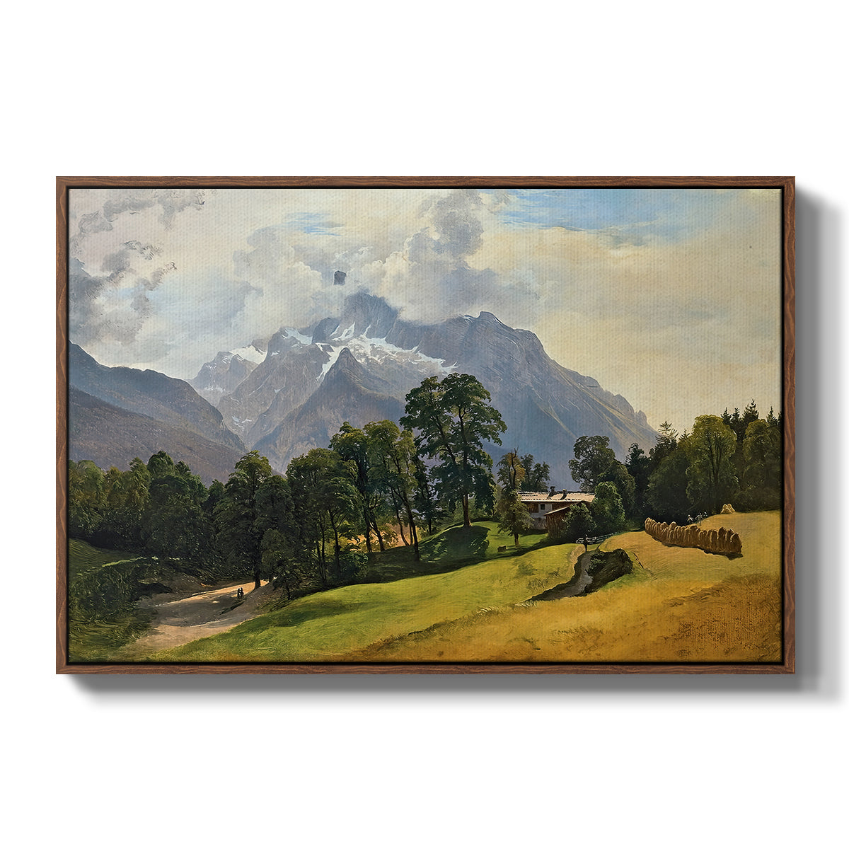 Mountains in Berchtesgaden - Floater Framed Canvas Print