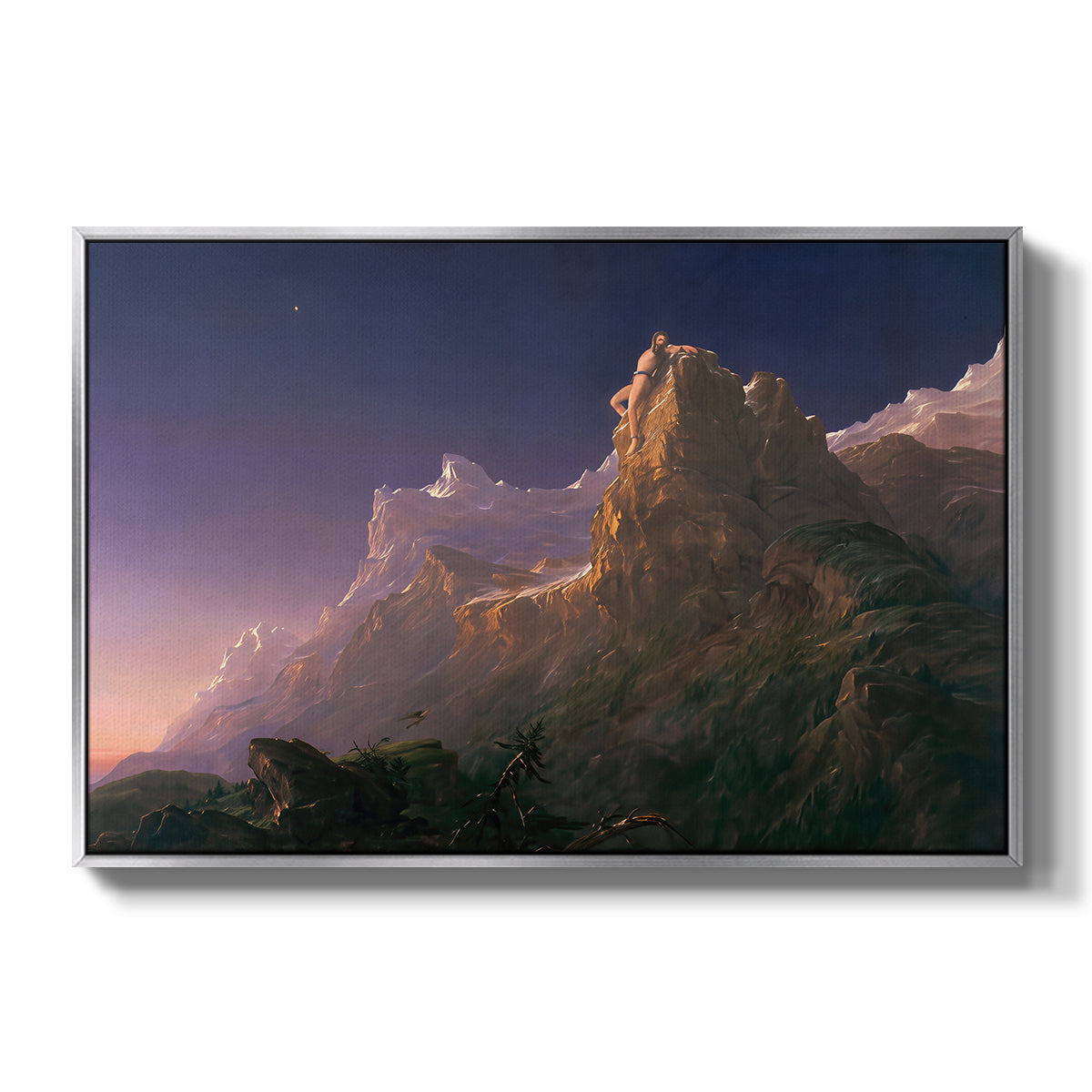 Prometheus Bound, 1847 - Floater Framed Canvas Print