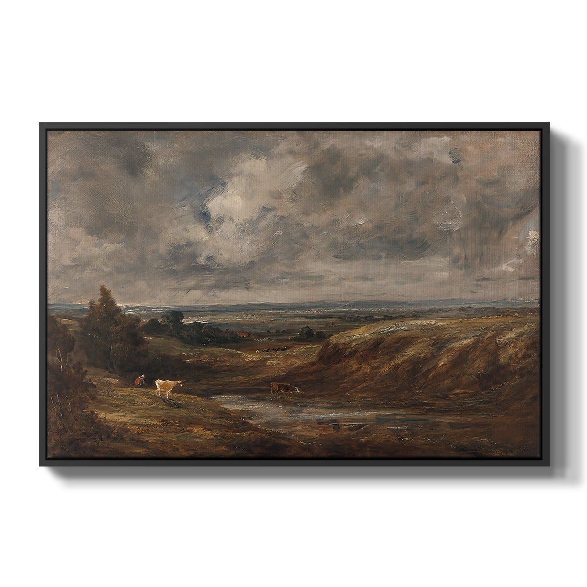 Hampstead Heath, 1825 - Floater Framed Canvas Print
