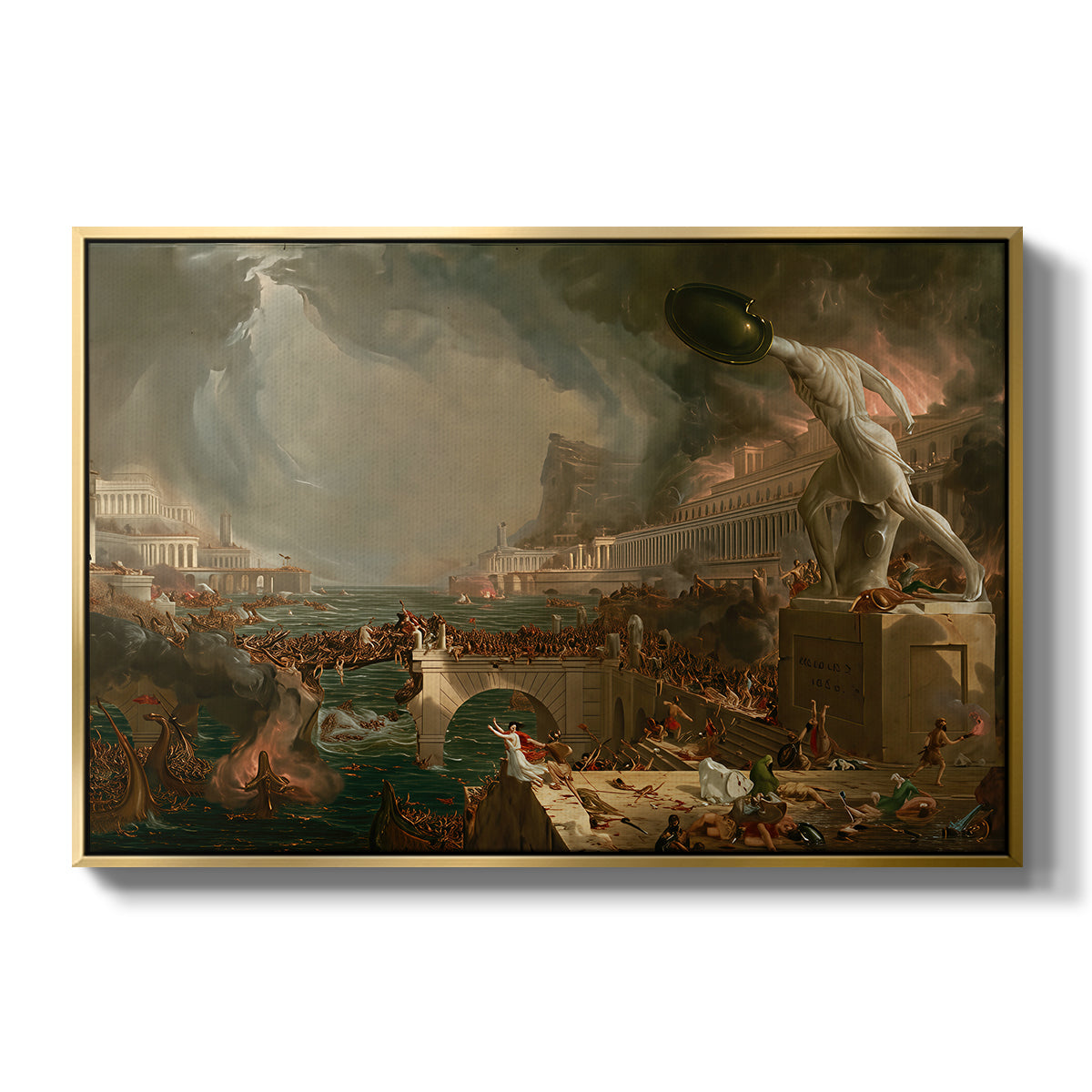The Course of Empire: Destruction, 1836 - Floater Framed Canvas Print