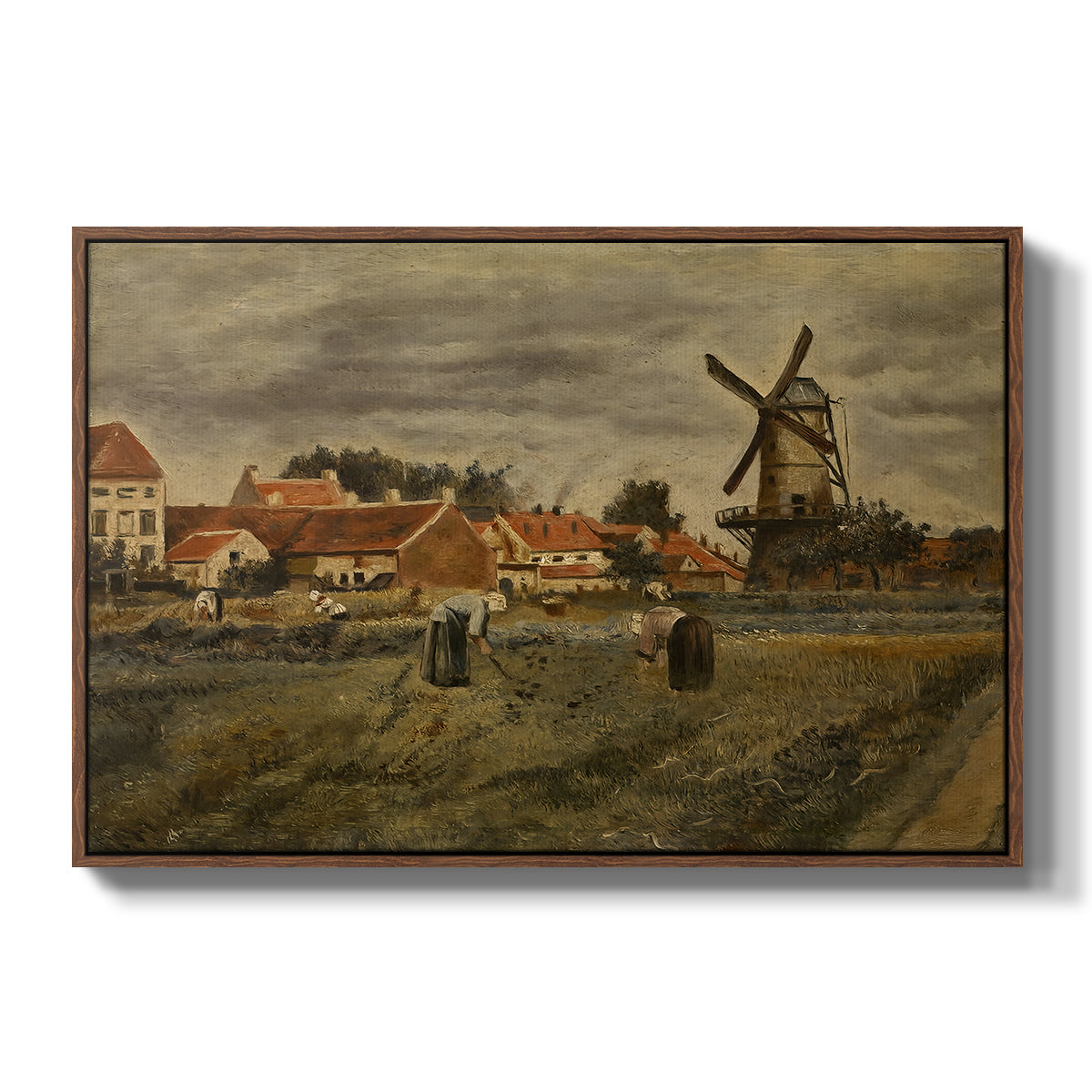 The Potato Harvest, c. 1875 - Floater Framed Canvas Print