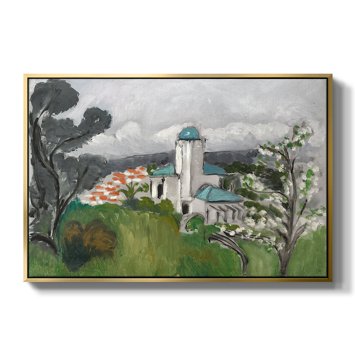 The Blue Villa (La Villa Bleue), c. 1918 - Floater Framed Canvas Print
